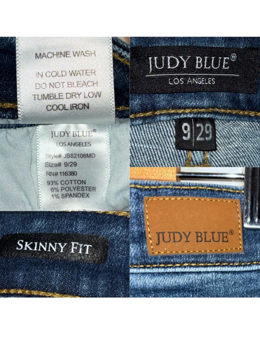 Judy Blue Bristol Sienna Handsand Skinny Jeans Medium Wash Woman's 9 JB82106MD - Picture 3 of 16